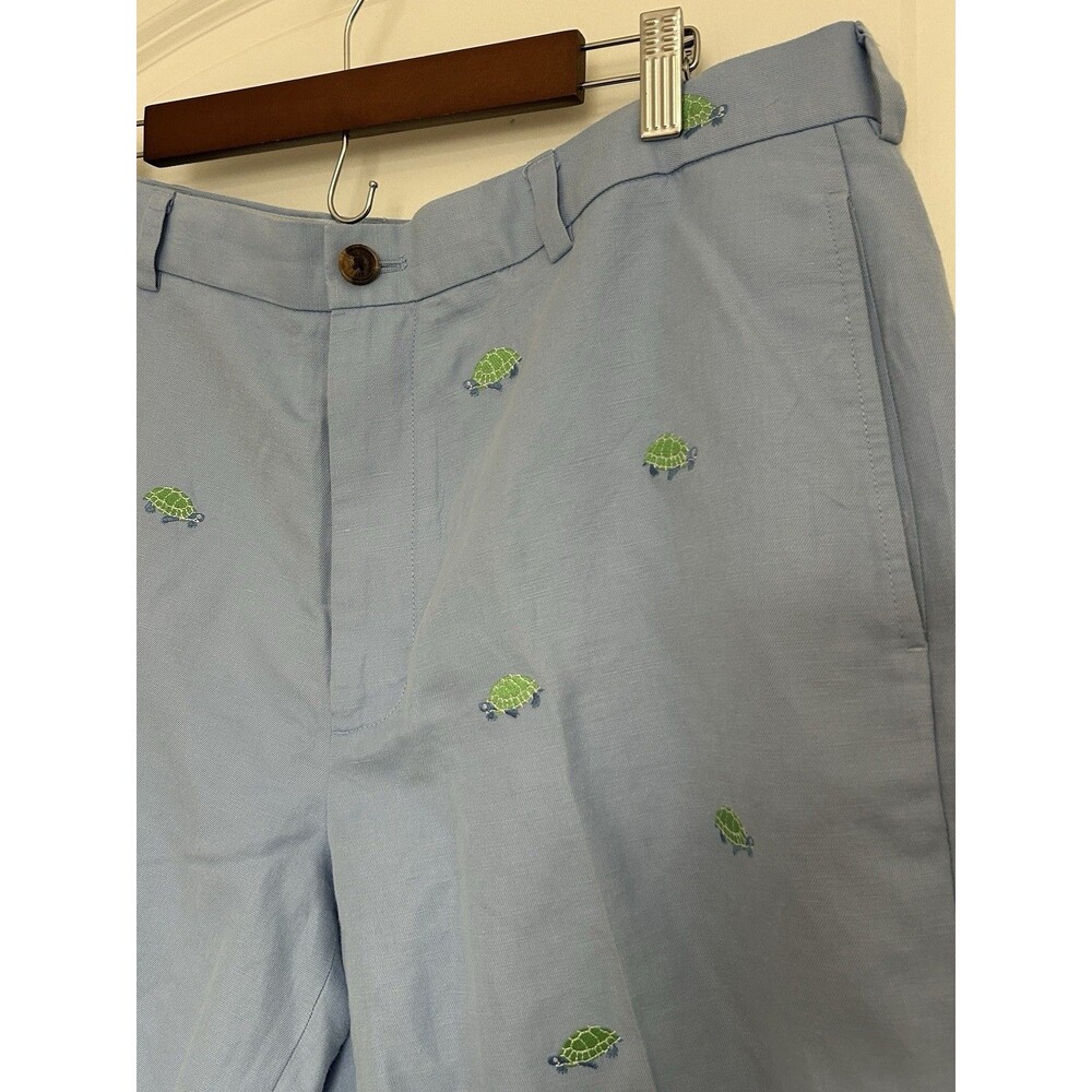 Brooks Brother Mens Shorts Size 38 Linen Blend Coastal Hamptons Cruise Novelty - Picture 2 of 10